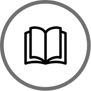 A black and white circle with a book on Integrated Marketing Solutions.