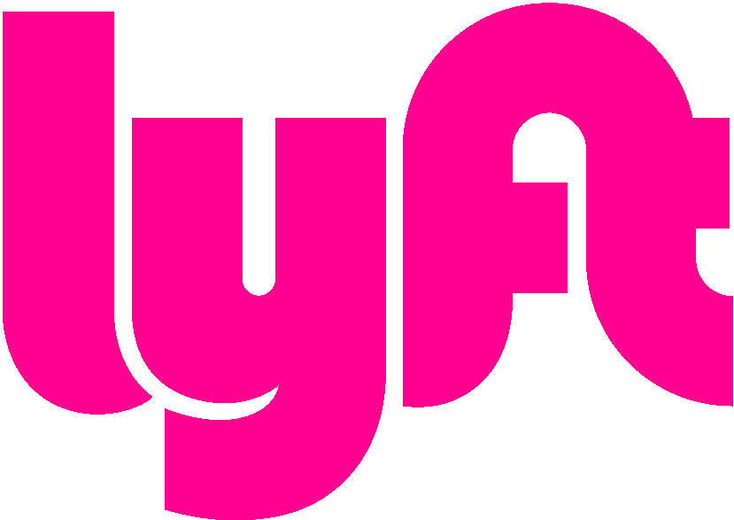 A pink logo with the word lyft, designed by an Indianapolis Marketing Agency.